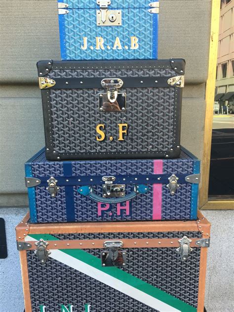 goyard suit bag|Goyard luggage trunk.